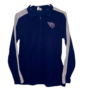 Women’s NFL Titans Navy and pale silver fleece 1/4 zip long sleeve pullover fall